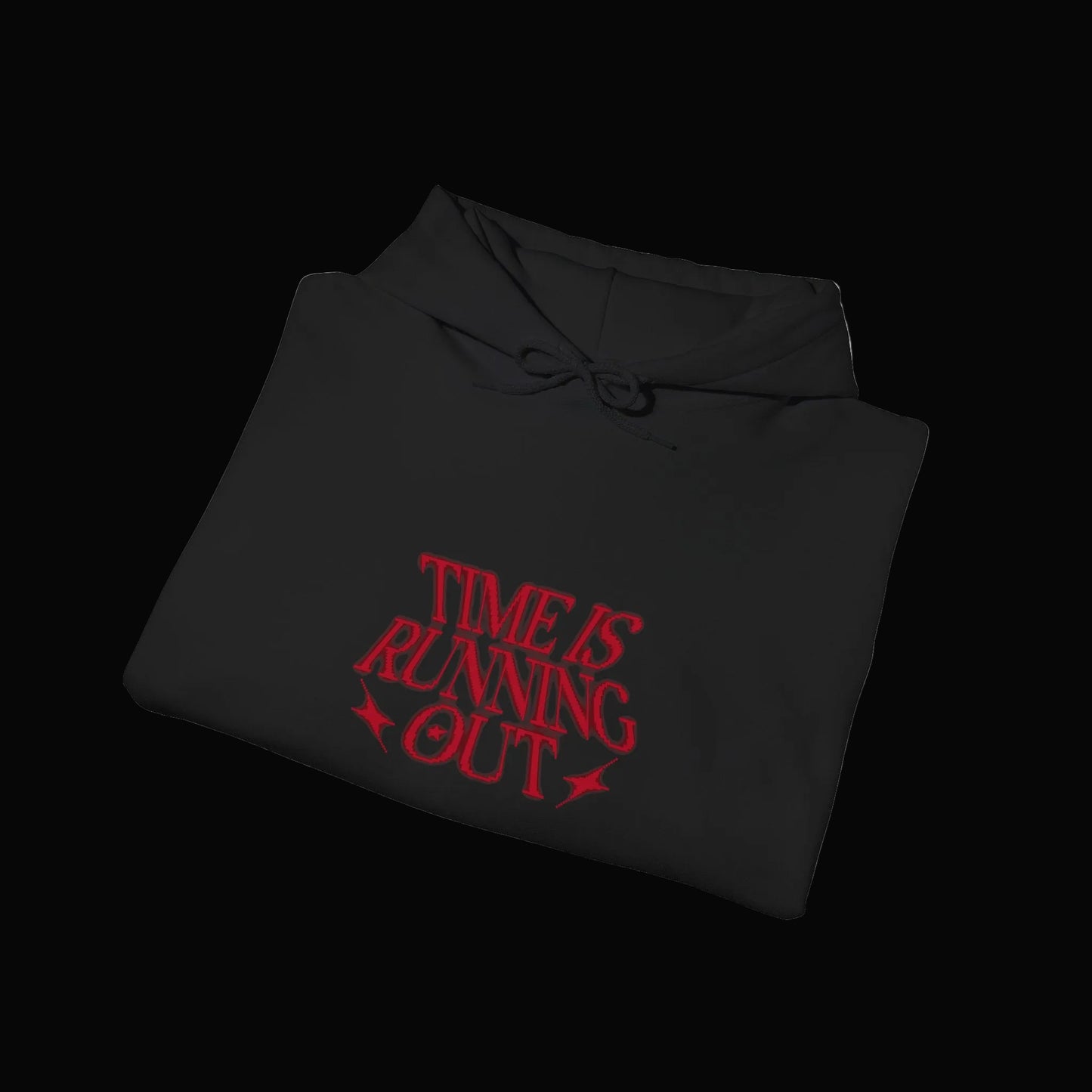 Skull & Cards Hoodie — 'Time's Running Out' Red Graphic Streetwear