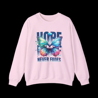 Hope Never Fades Crewneck — Butterfly Watercolour Sweatshirt | Premium Unisex