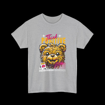 Think Positive T-Shirt — Happy Bear Motivational Kawaii Streetwear