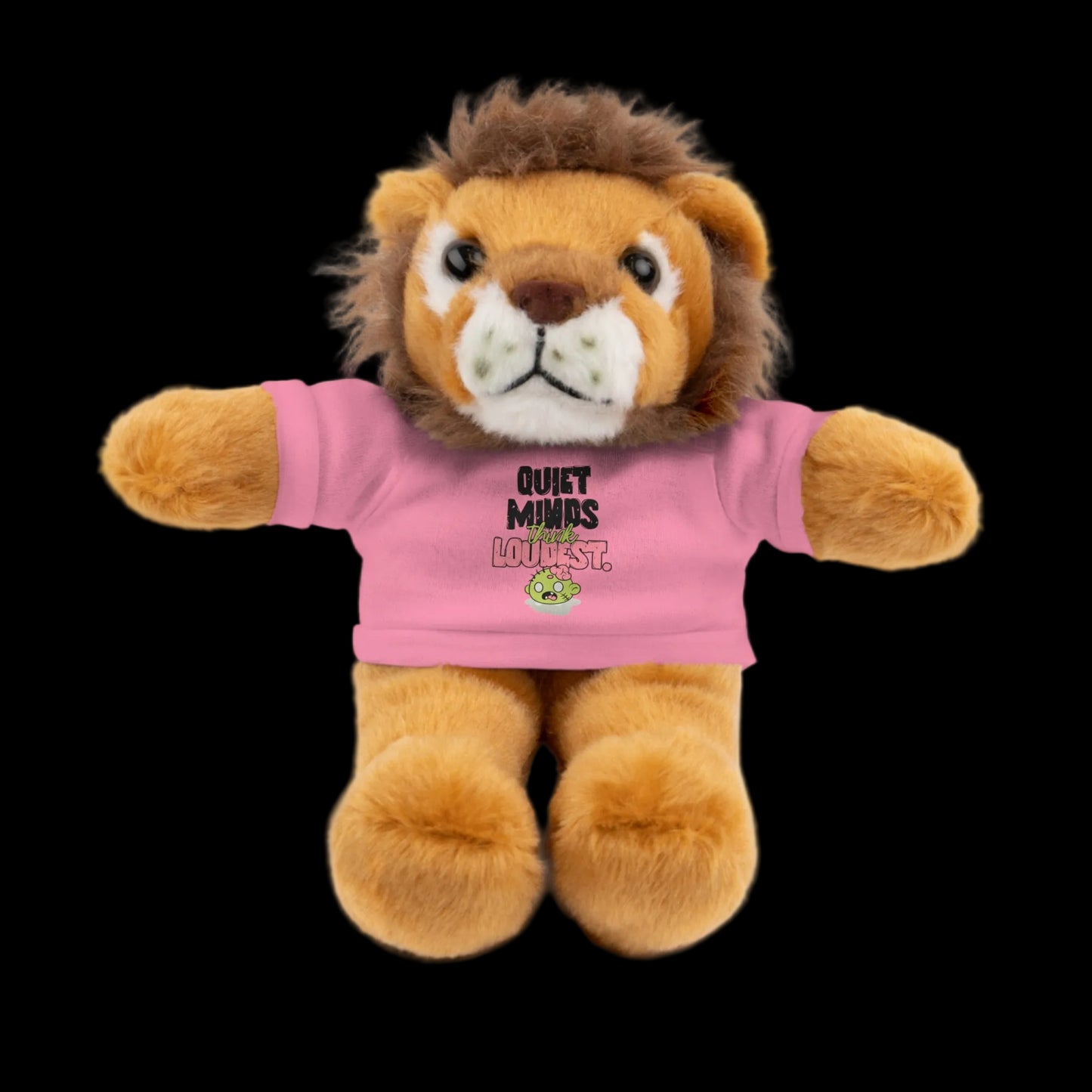 Quiet Minds Think Loudest Plushie — 8" Animal with Custom T-Shirt (Choose Your Animal)