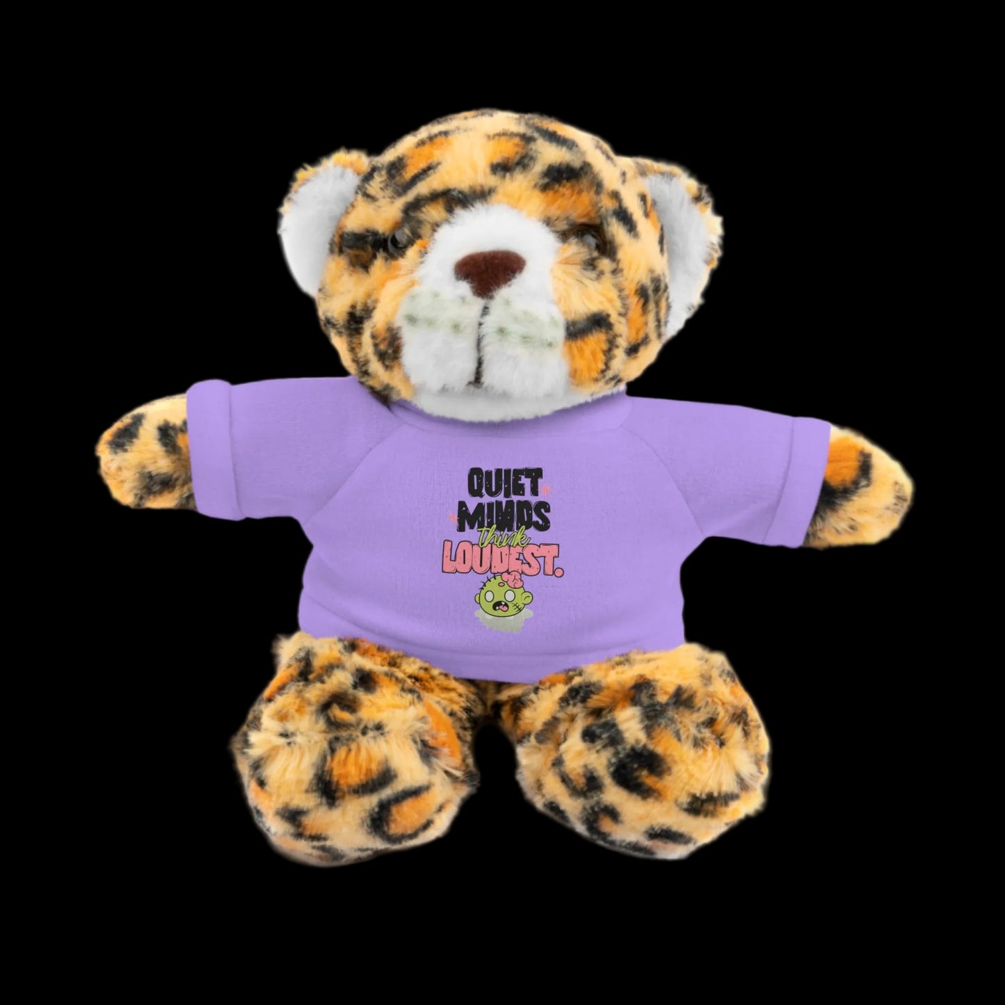 Quiet Minds Think Loudest Plushie — 8" Animal with Custom T-Shirt (Choose Your Animal)
