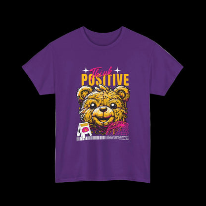 Think Positive T-Shirt — Happy Bear Motivational Kawaii Streetwear