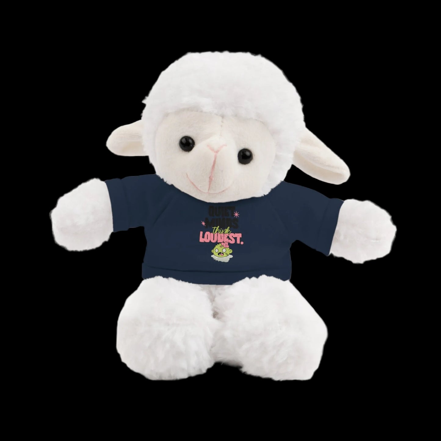 Quiet Minds Think Loudest Plushie — 8" Animal with Custom T-Shirt (Choose Your Animal)