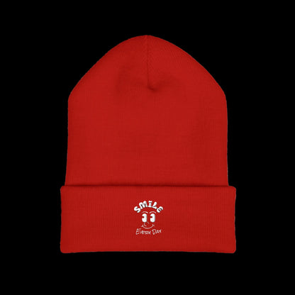 Smile Every Day Beanie — Classic Cuffed Embroidered Beanie