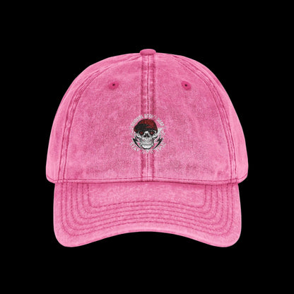 Skull Badge Vintage Cap — Dark Aesthetic Washed Dad Hat | Premium Embroidered Cap