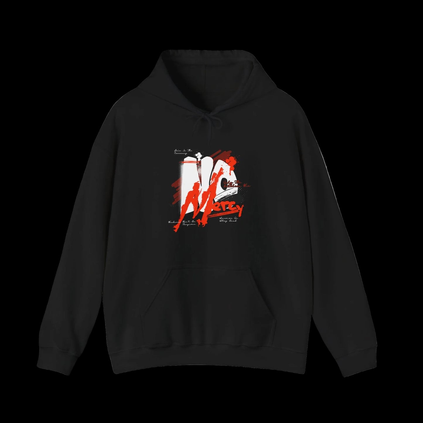 No Mercy Hoodie — Dark Streetwear Front & Back Graphic | Premium Unisex Hoodie