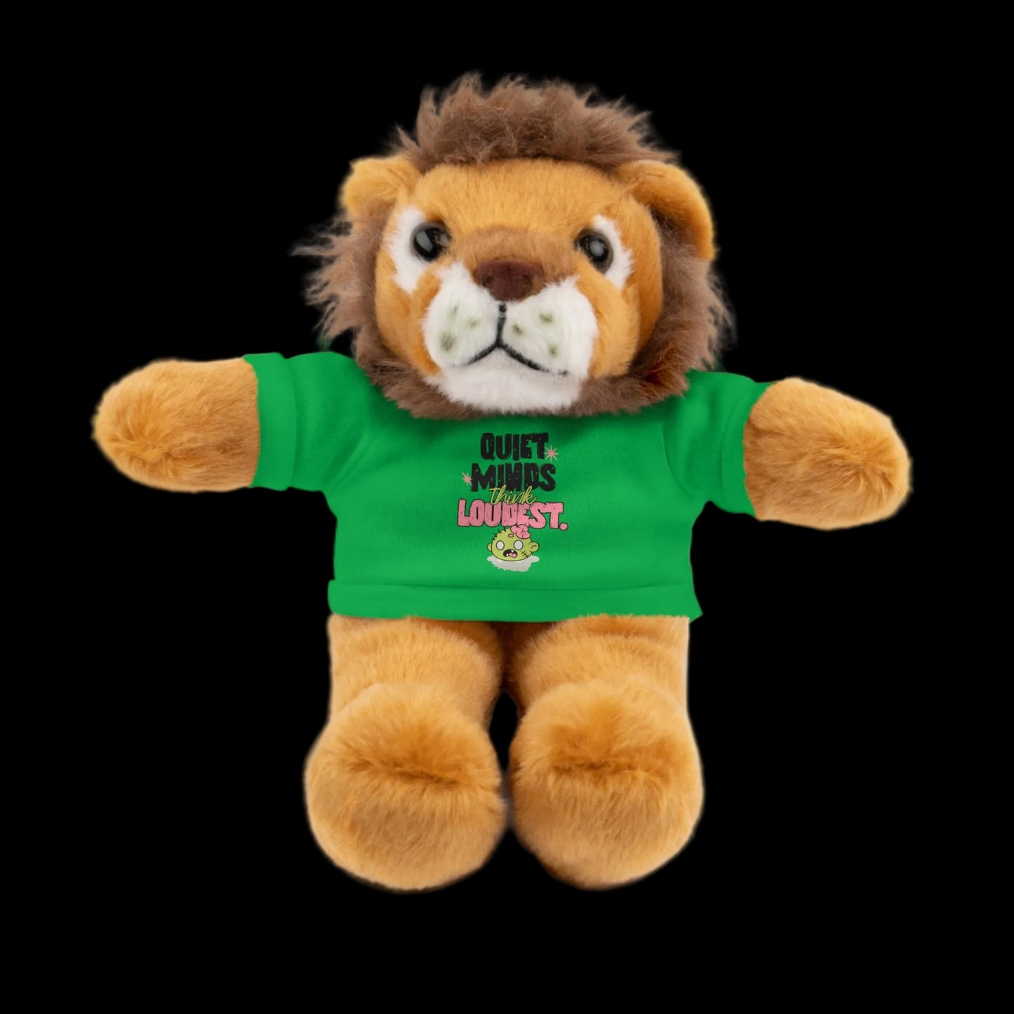 Quiet Minds Think Loudest Plushie — 8" Animal with Custom T-Shirt (Choose Your Animal)