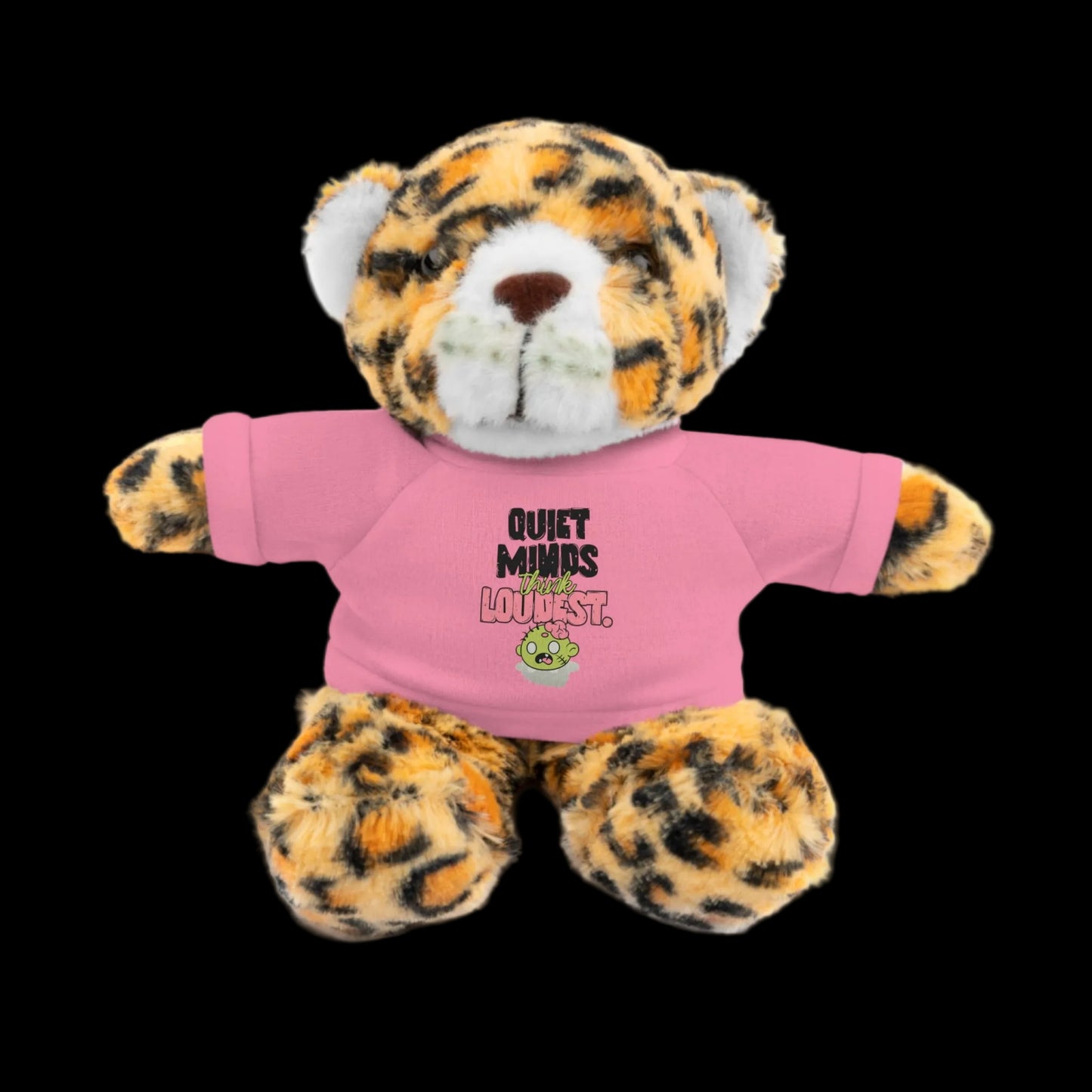 Quiet Minds Think Loudest Plushie — 8" Animal with Custom T-Shirt (Choose Your Animal)