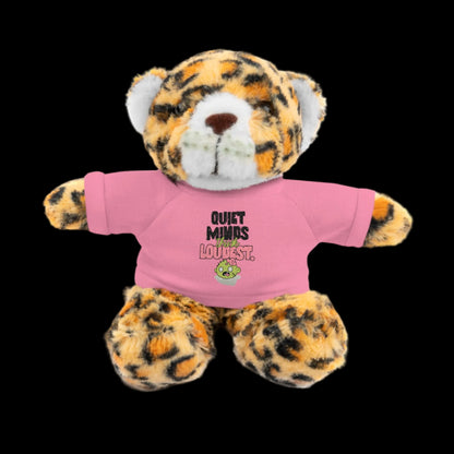Quiet Minds Think Loudest Plushie — 8" Animal with Custom T-Shirt (Choose Your Animal)