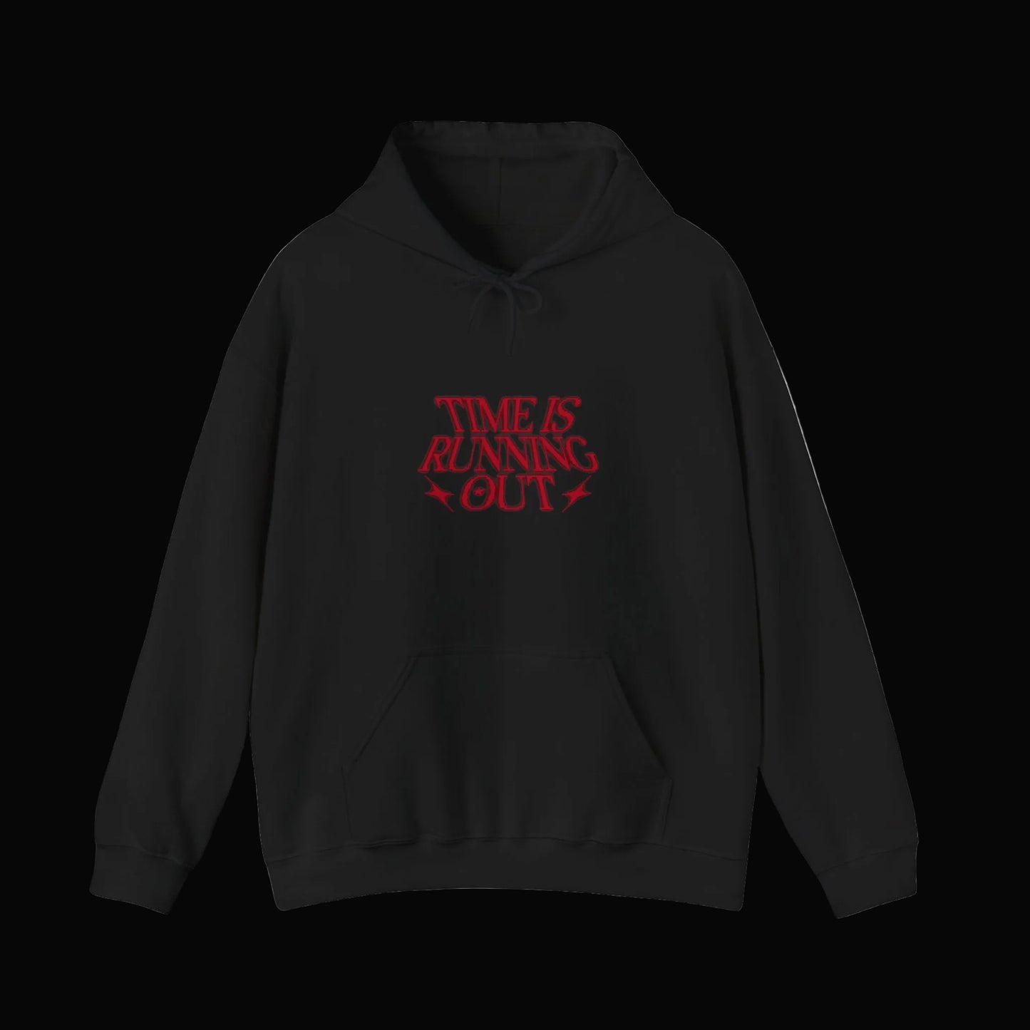 Skull & Cards Hoodie — 'Time's Running Out' Red Graphic Streetwear