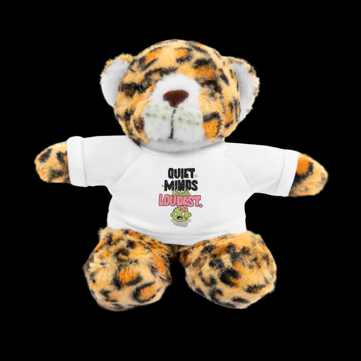 Quiet Minds Think Loudest Plushie — 8" Animal with Custom T-Shirt (Choose Your Animal)