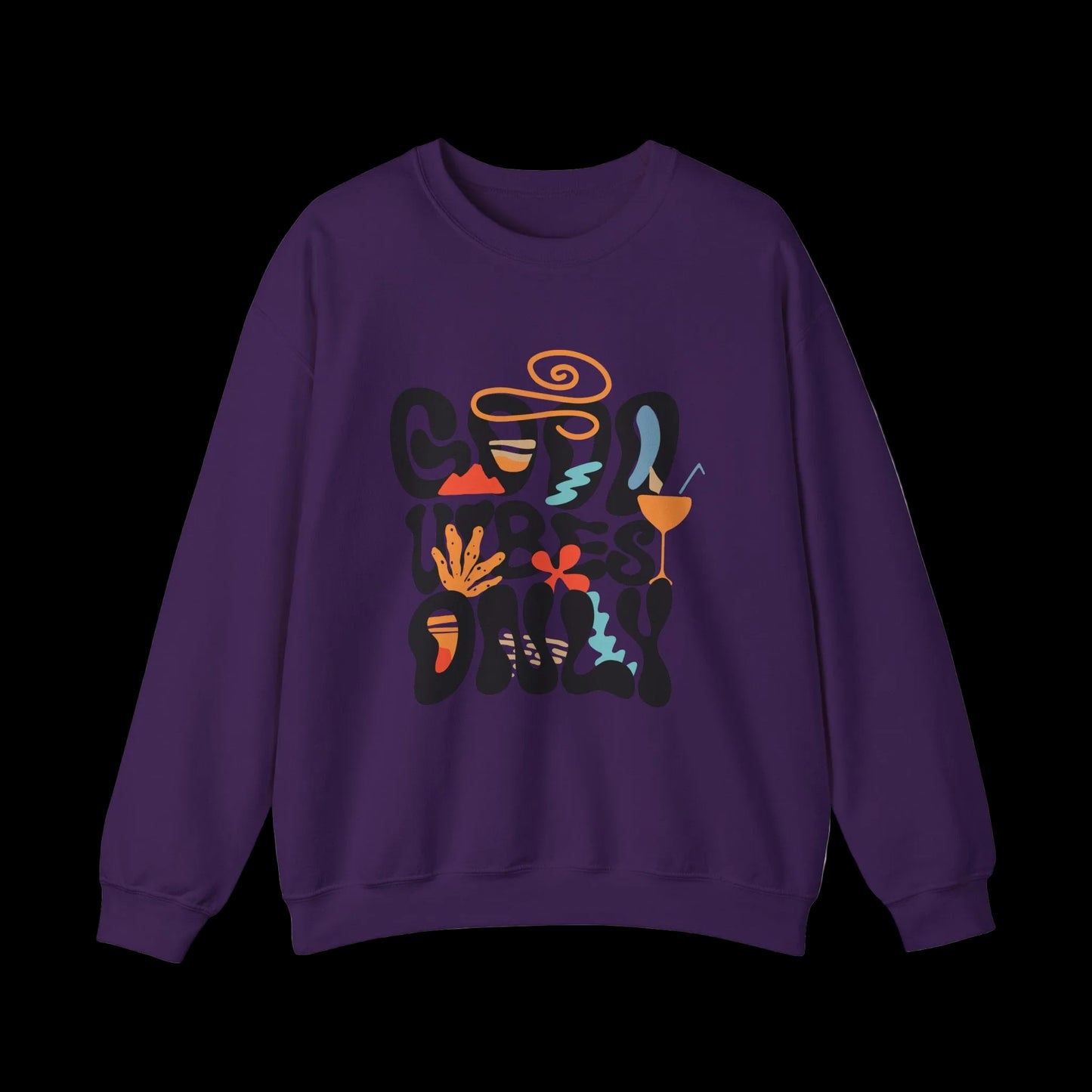 Good Vibes Only Crewneck — Retro Groovy Sweatshirt | Premium Unisex