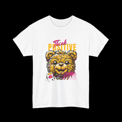 Think Positive T-Shirt — Happy Bear Motivational Kawaii Streetwear