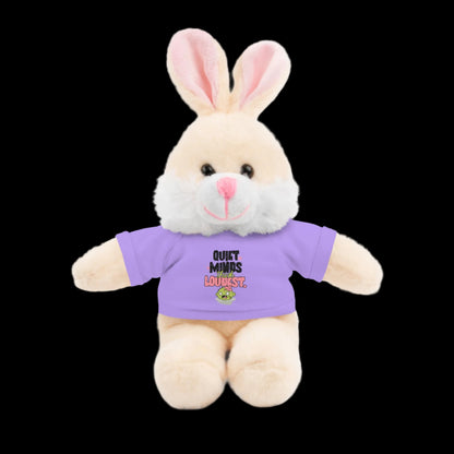 Quiet Minds Think Loudest Plushie — 8" Animal with Custom T-Shirt (Choose Your Animal)