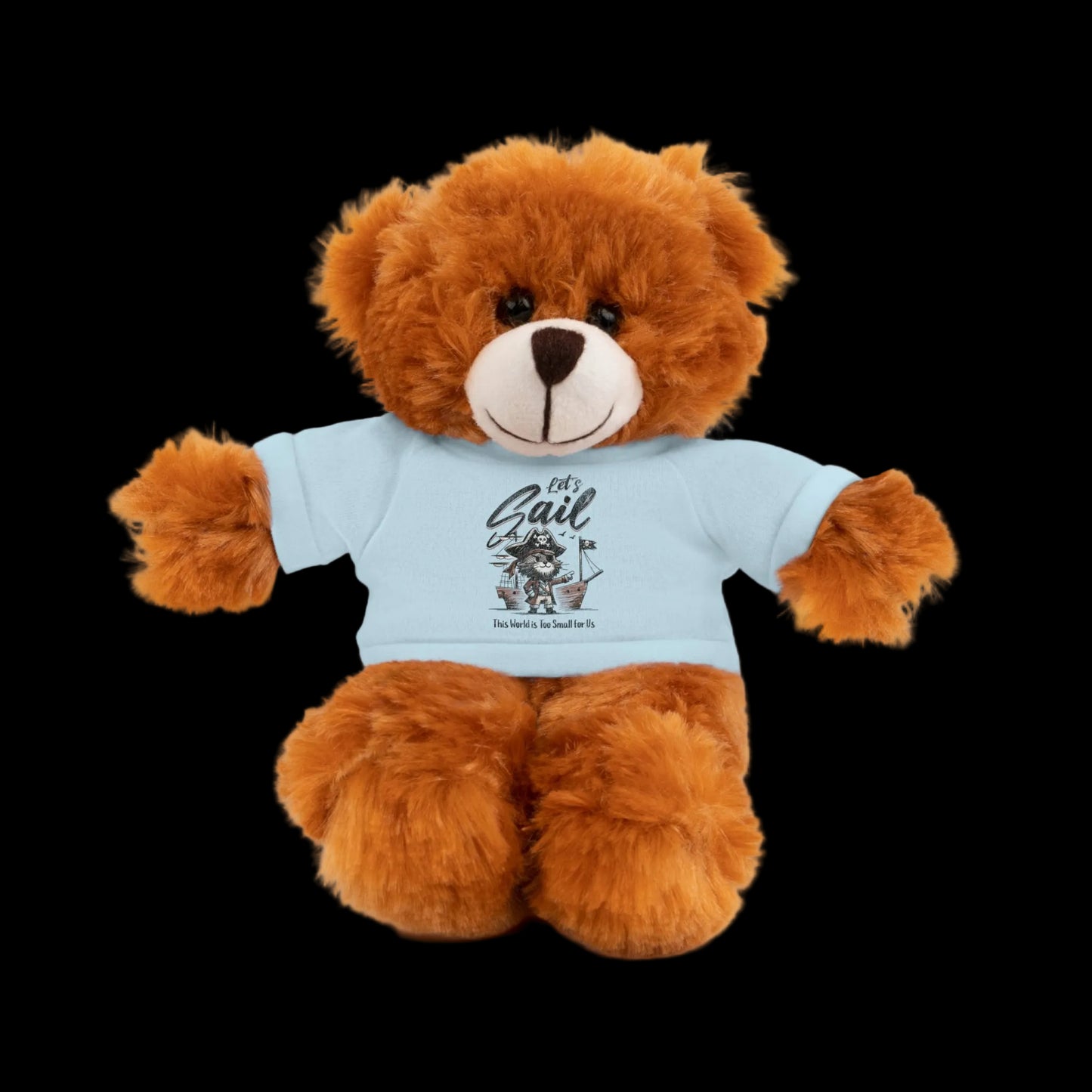 Let's Sail Plushie — 8" Animal with Custom T-Shirt (Choose Your Animal)