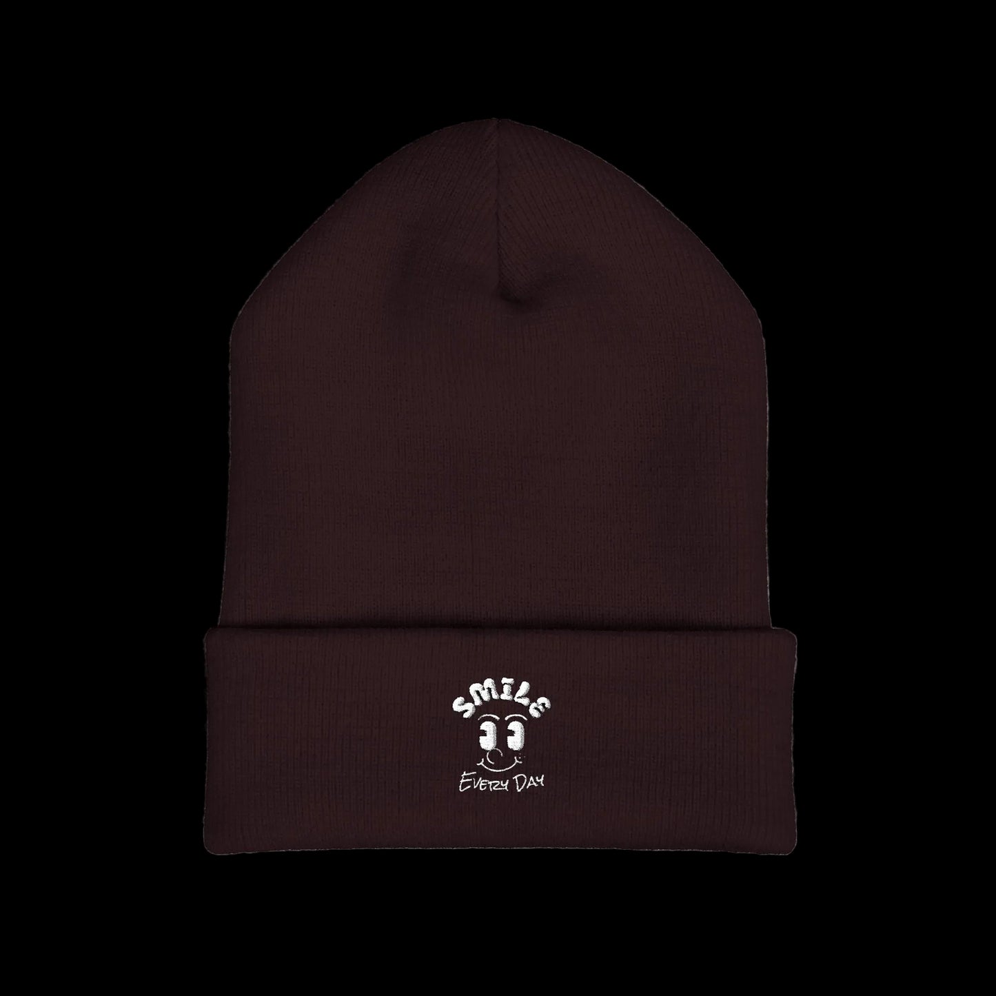 Smile Every Day Beanie — Classic Cuffed Embroidered Beanie