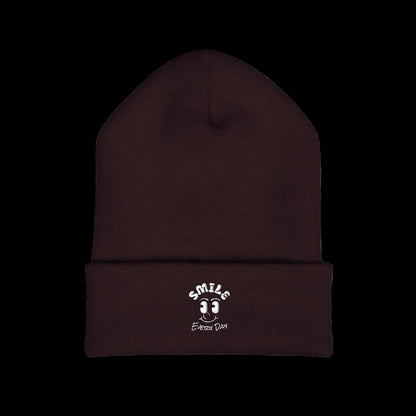 Smile Every Day Beanie — Classic Cuffed Embroidered Beanie