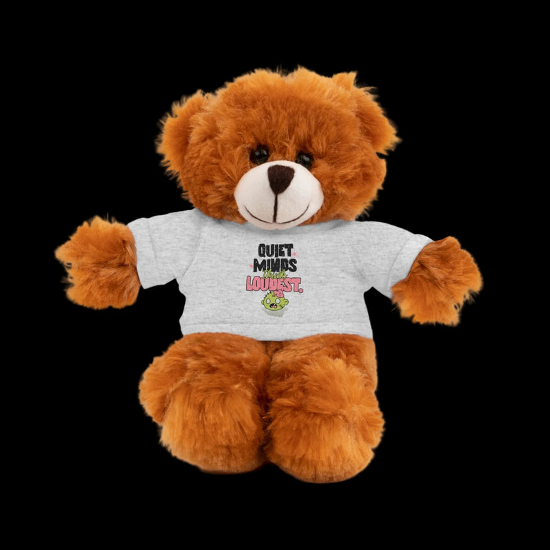 Quiet Minds Think Loudest Plushie — 8" Animal with Custom T-Shirt (Choose Your Animal)