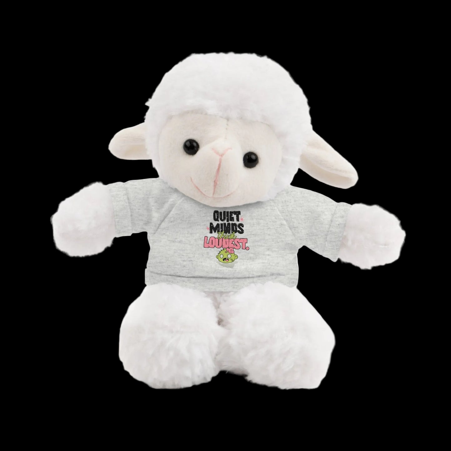 Quiet Minds Think Loudest Plushie — 8" Animal with Custom T-Shirt (Choose Your Animal)