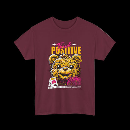 Think Positive T-Shirt — Happy Bear Motivational Kawaii Streetwear