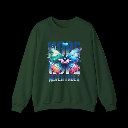 Hope Never Fades Crewneck — Butterfly Watercolour Sweatshirt | Premium Unisex
