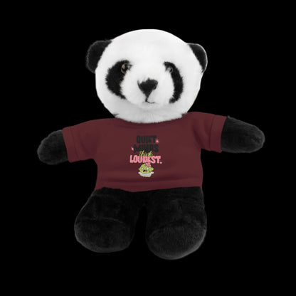 Quiet Minds Think Loudest Plushie — 8" Animal with Custom T-Shirt (Choose Your Animal)