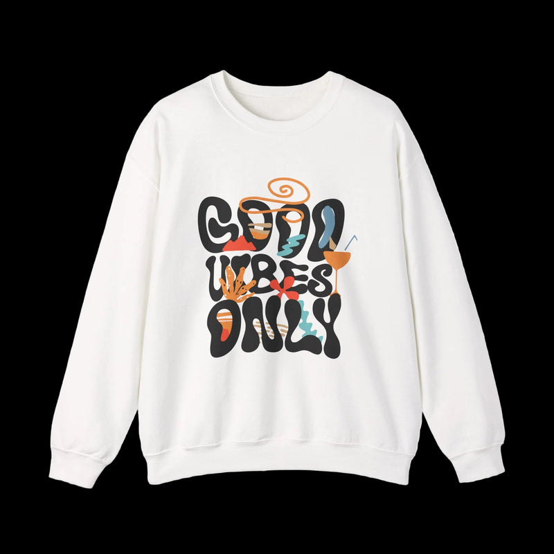 Good Vibes Only Crewneck — Retro Groovy Sweatshirt | Premium Unisex