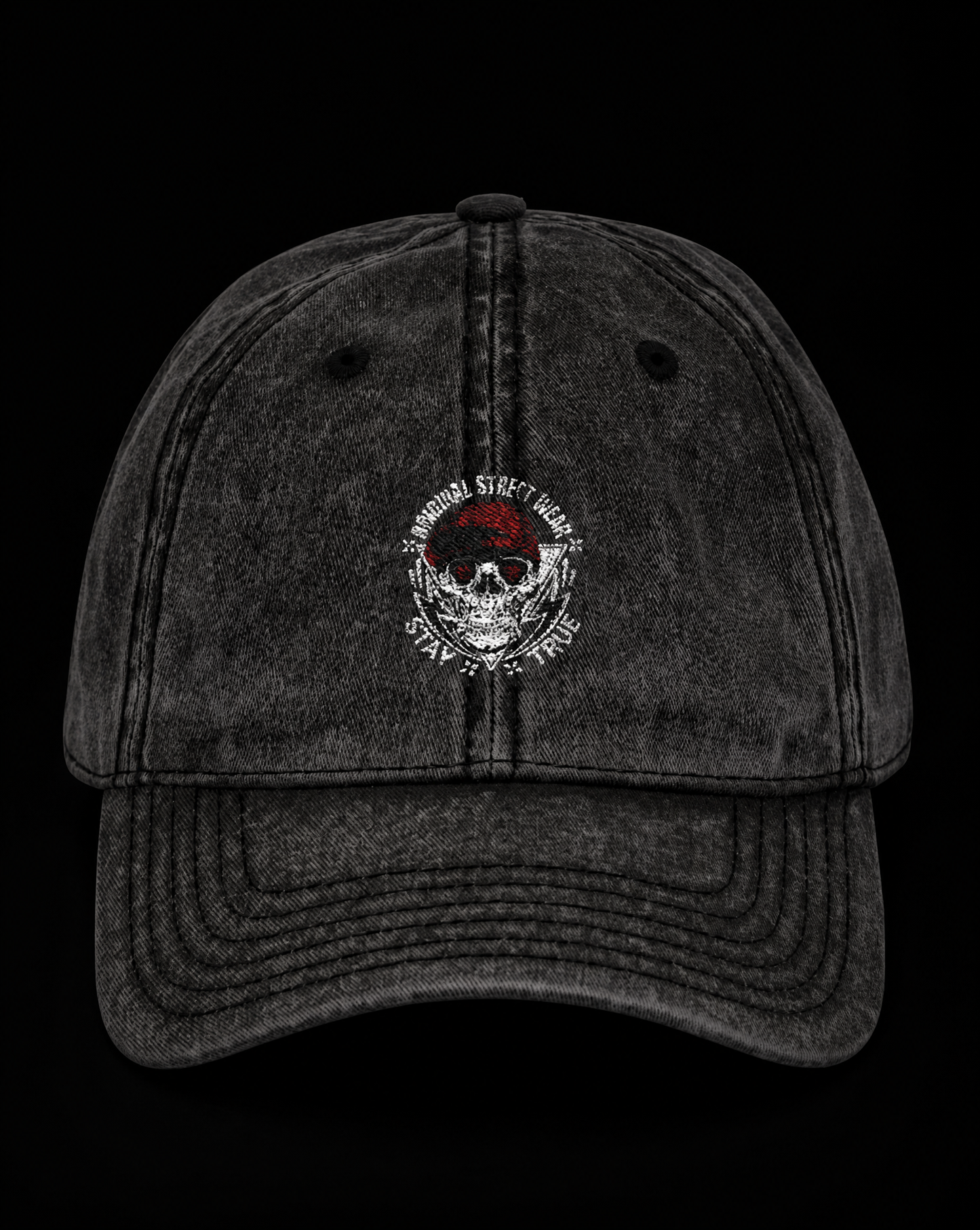 Skull Badge Embroidered Vintage Cap