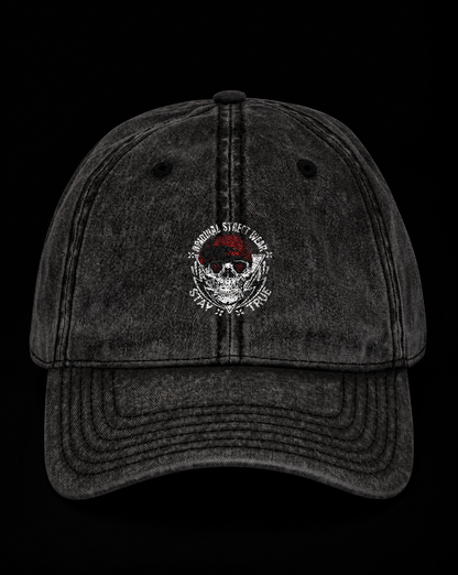 Skull Badge Embroidered Vintage Cap