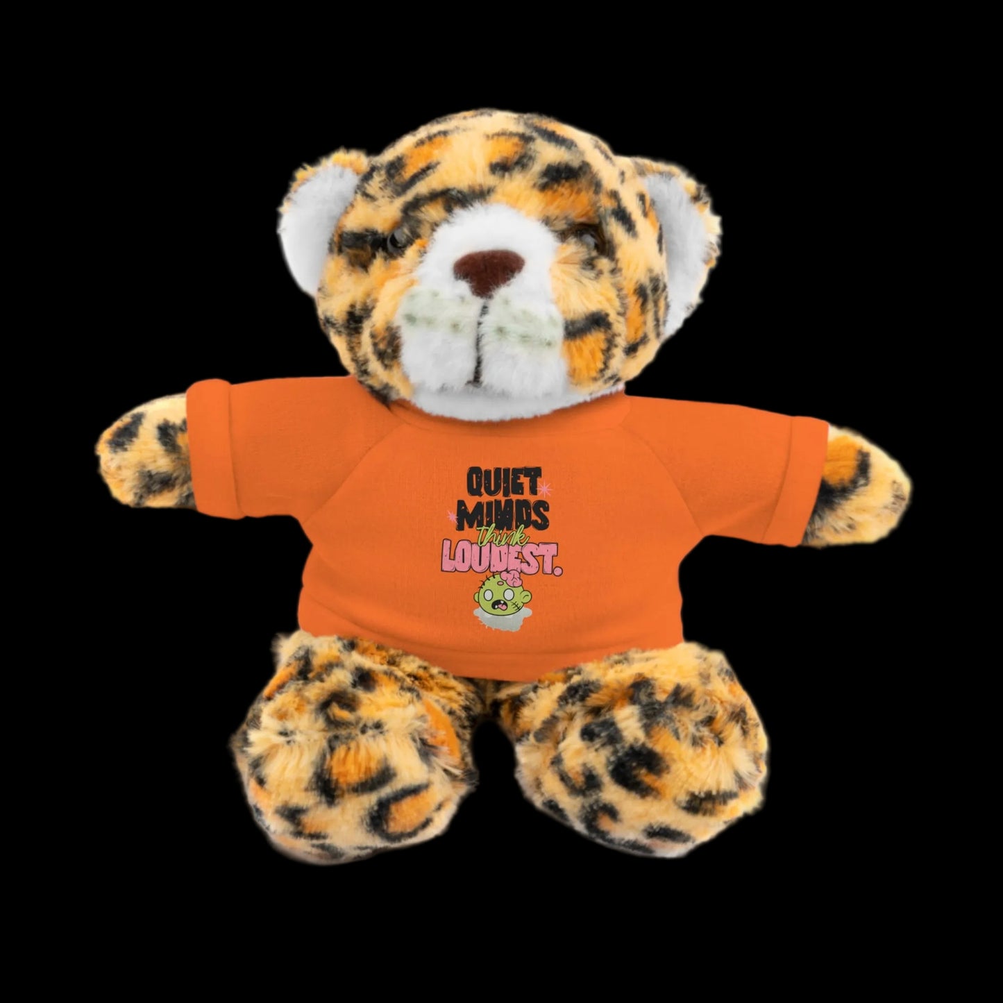 Quiet Minds Think Loudest Plushie — 8" Animal with Custom T-Shirt (Choose Your Animal)
