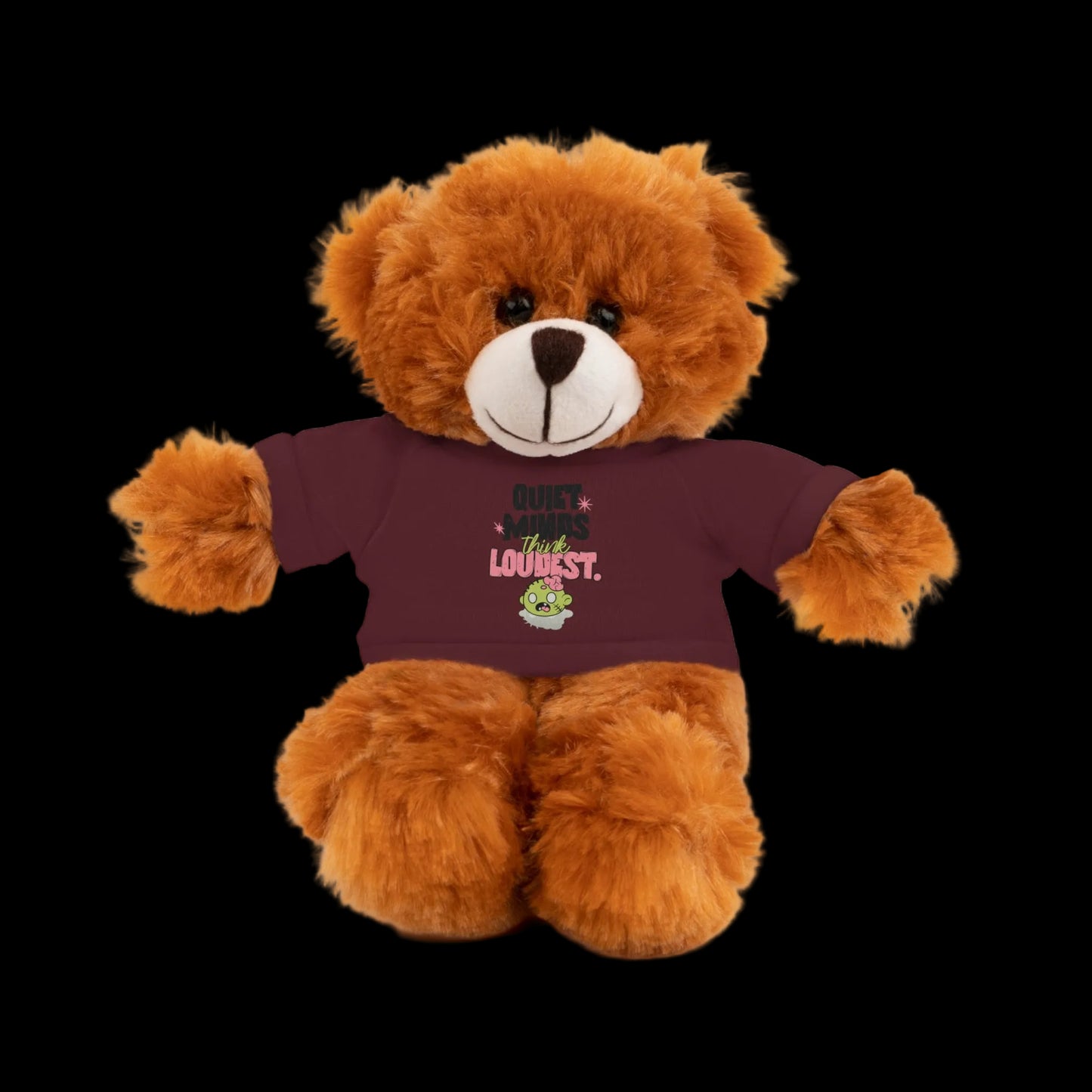 Quiet Minds Think Loudest Plushie — 8" Animal with Custom T-Shirt (Choose Your Animal)