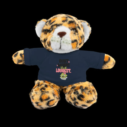 Quiet Minds Think Loudest Plushie — 8" Animal with Custom T-Shirt (Choose Your Animal)