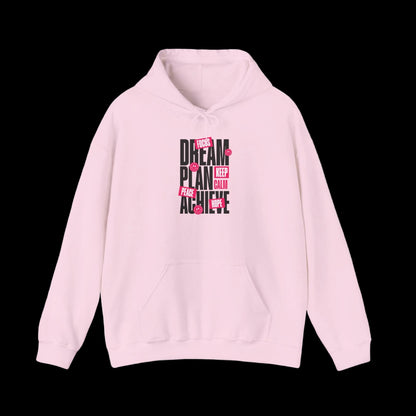 Motivational Hoodie — "Dream Plan Achieve" Inspirational Graphic Hoodie