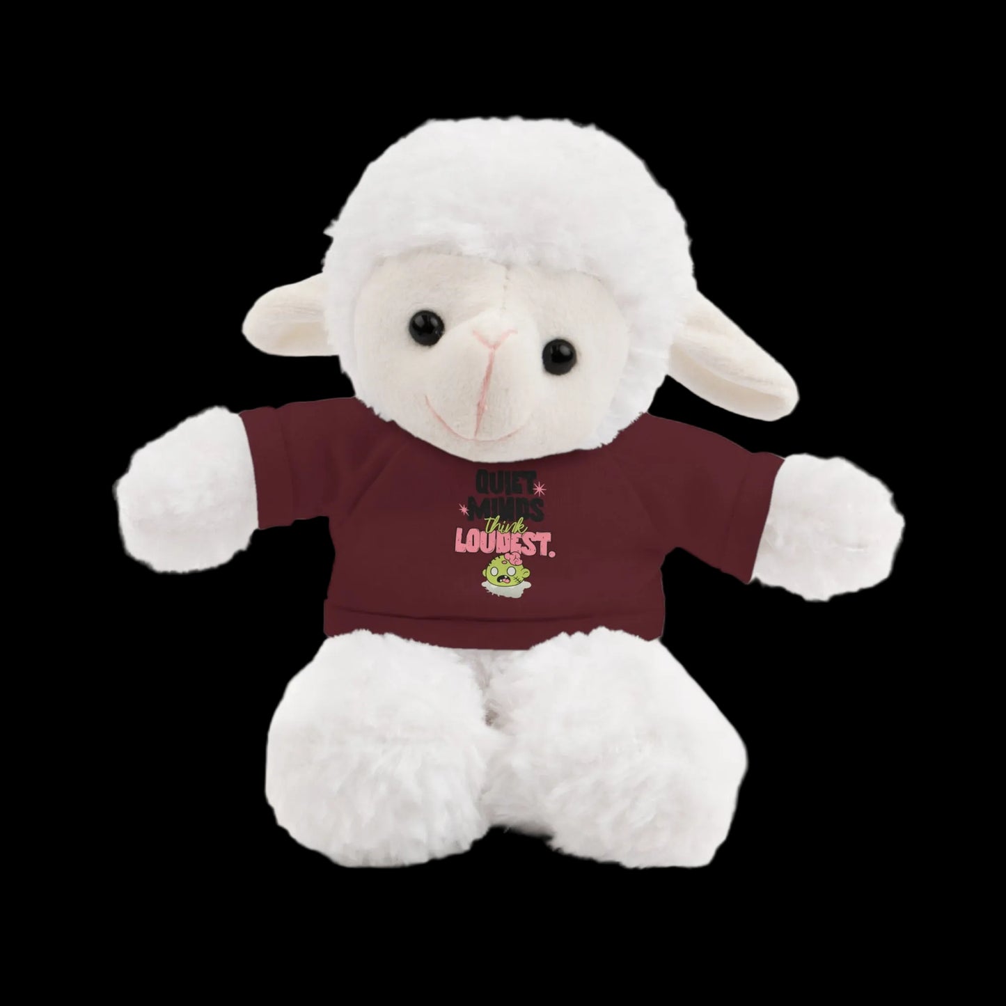 Quiet Minds Think Loudest Plushie — 8" Animal with Custom T-Shirt (Choose Your Animal)