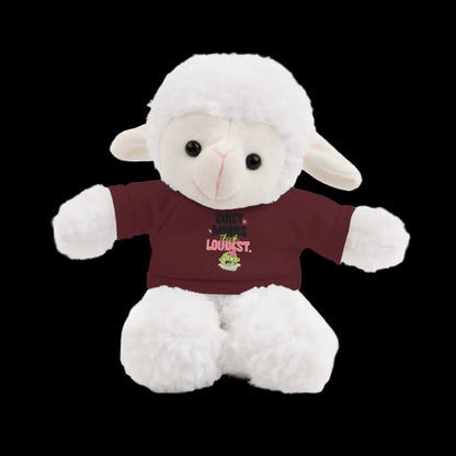 Quiet Minds Think Loudest Plushie — 8" Animal with Custom T-Shirt (Choose Your Animal)