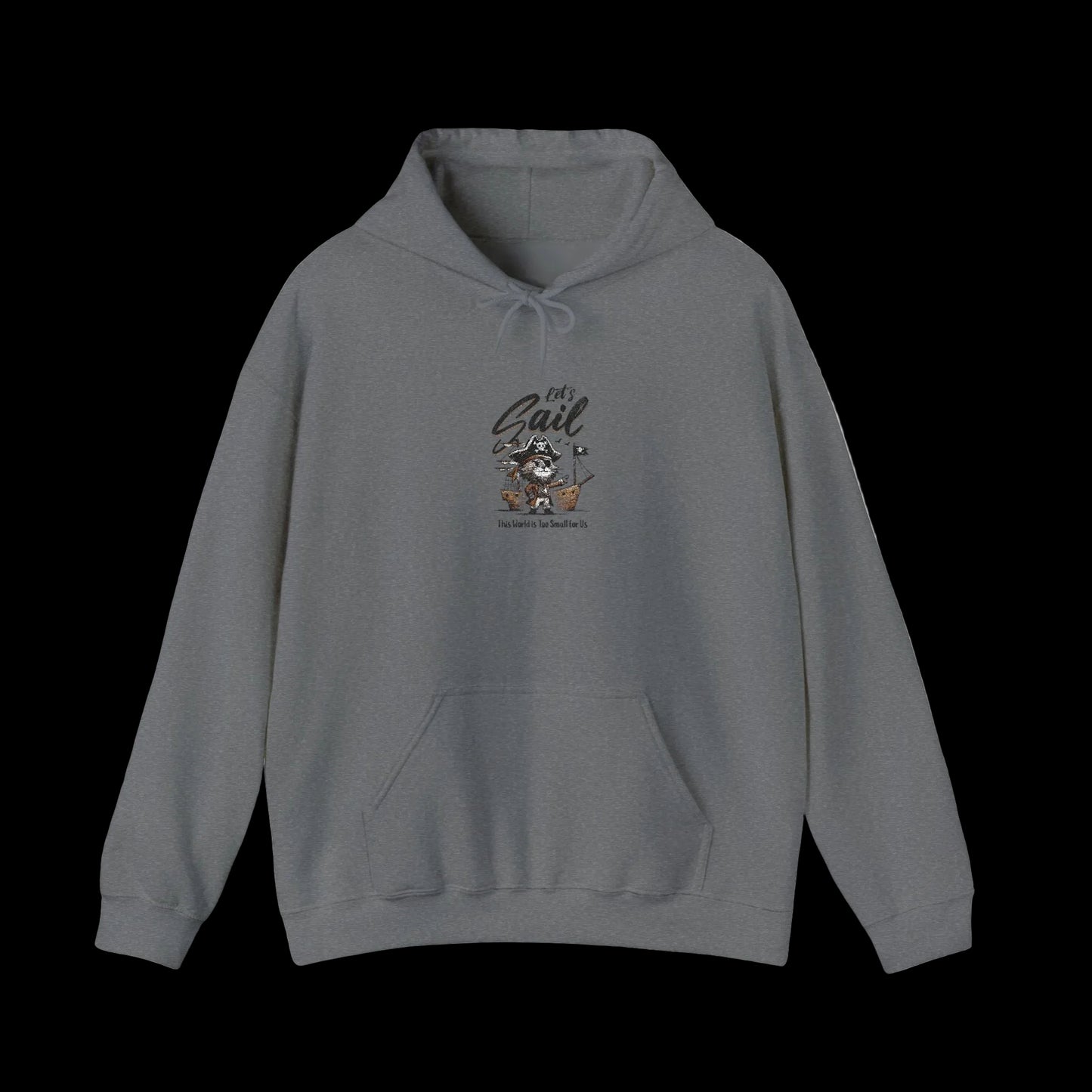 Let's Sail Pirate Cat Hoodie — Adventure Nautical Streetwear