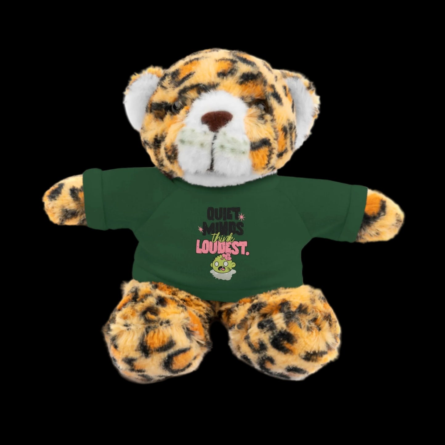Quiet Minds Think Loudest Plushie — 8" Animal with Custom T-Shirt (Choose Your Animal)