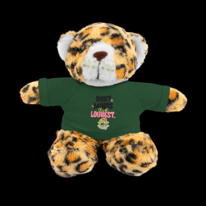 Quiet Minds Think Loudest Plushie — 8" Animal with Custom T-Shirt (Choose Your Animal)