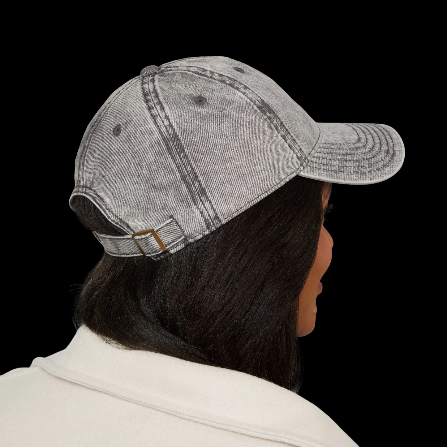 Skull Badge Vintage Cap — Dark Aesthetic Washed Dad Hat | Premium Embroidered Cap