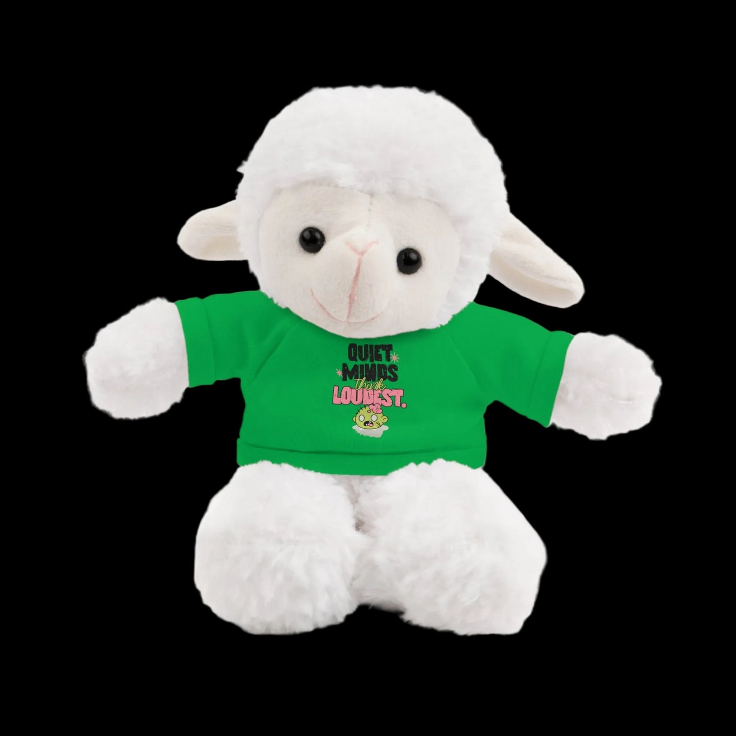Quiet Minds Think Loudest Plushie — 8" Animal with Custom T-Shirt (Choose Your Animal)