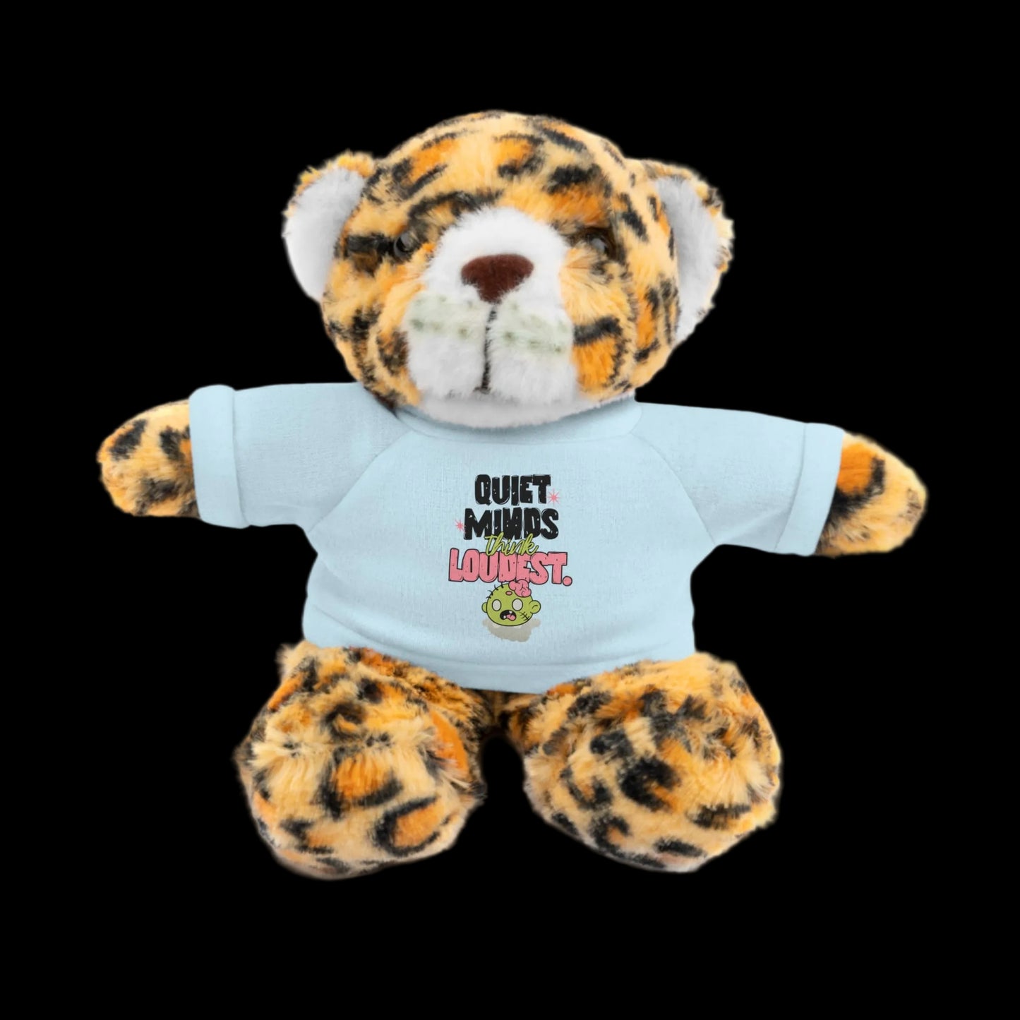 Quiet Minds Think Loudest Plushie — 8" Animal with Custom T-Shirt (Choose Your Animal)