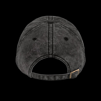 Skull Badge Vintage Cap — Dark Aesthetic Washed Dad Hat | Premium Embroidered Cap