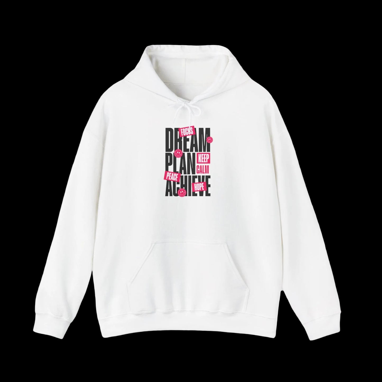 Motivational Hoodie — "Dream Plan Achieve" Inspirational Graphic Hoodie