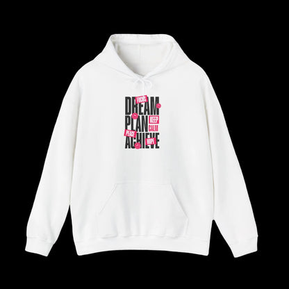 Motivational Hoodie — "Dream Plan Achieve" Inspirational Graphic Hoodie