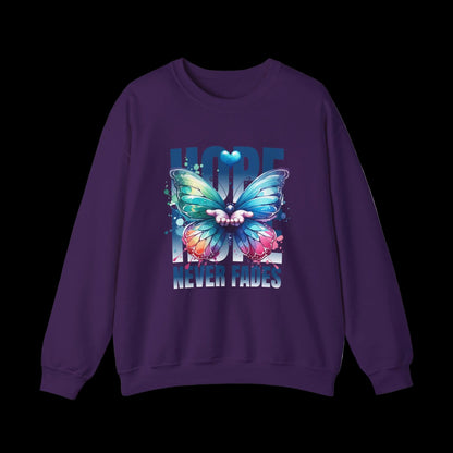 Hope Never Fades Crewneck — Butterfly Watercolour Sweatshirt | Premium Unisex