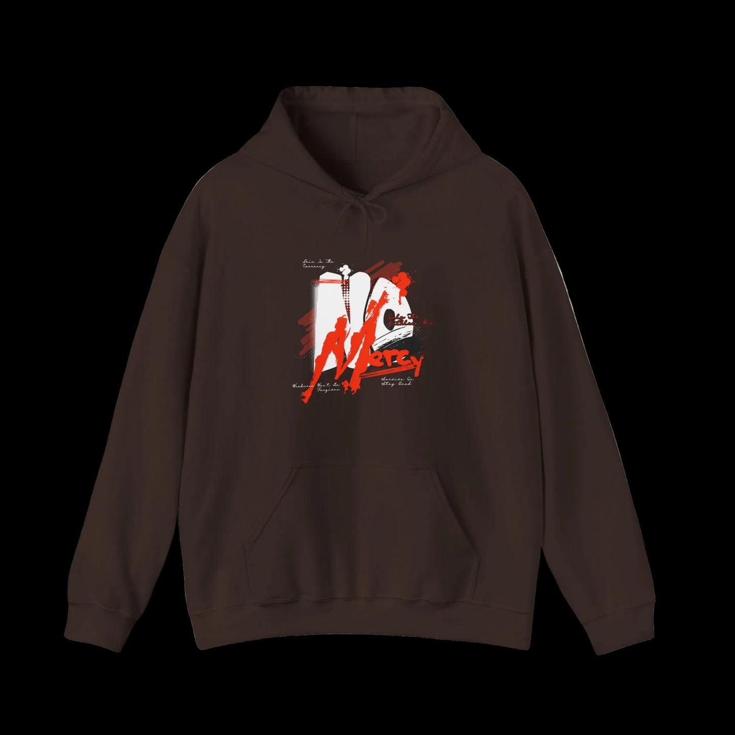 No Mercy Hoodie — Dark Streetwear Front & Back Graphic | Premium Unisex Hoodie