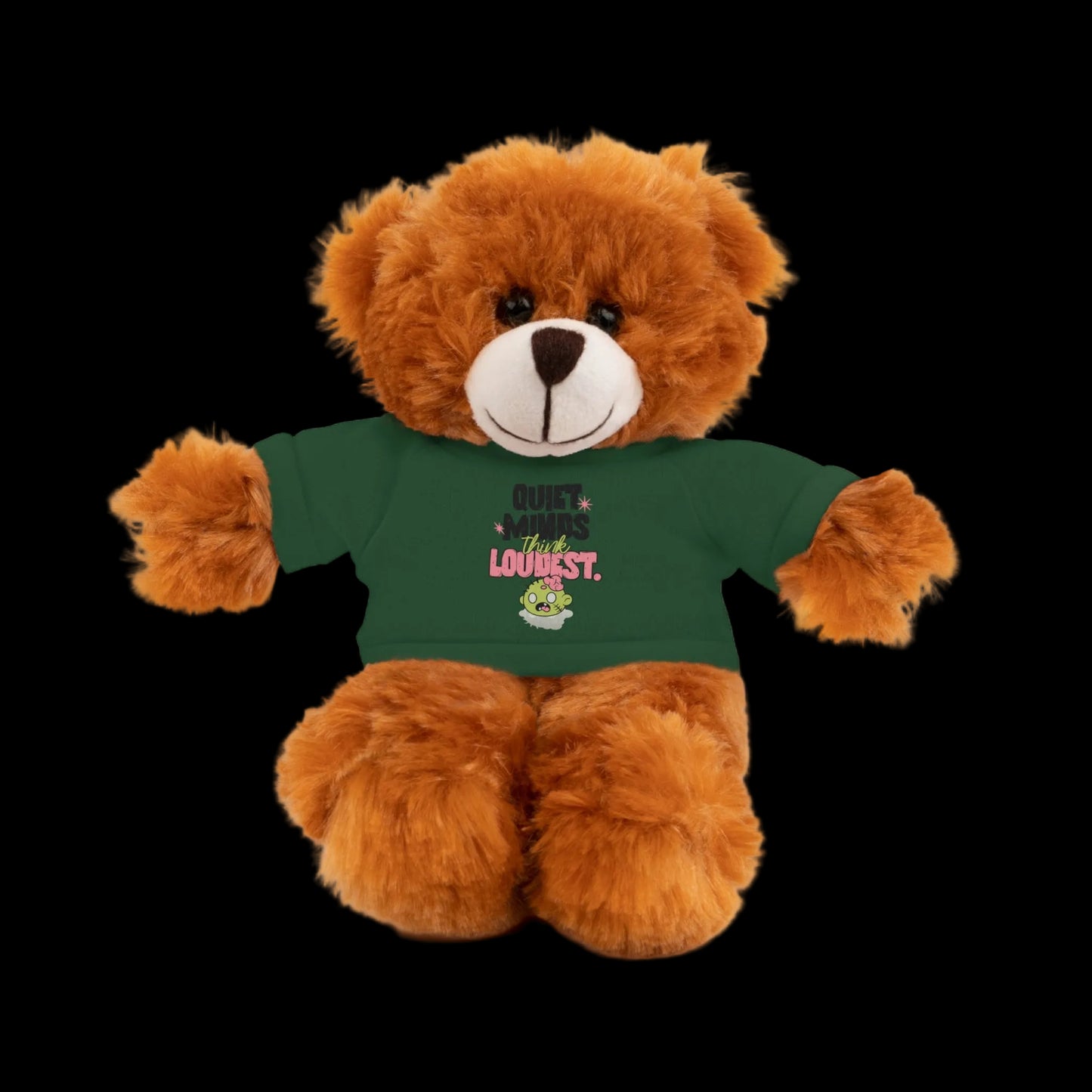 Quiet Minds Think Loudest Plushie — 8" Animal with Custom T-Shirt (Choose Your Animal)