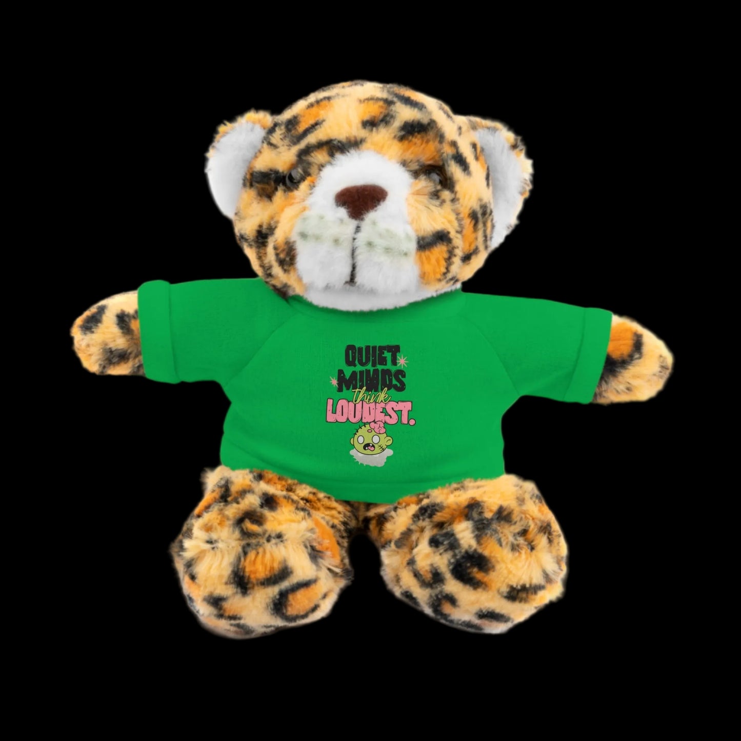 Quiet Minds Think Loudest Plushie — 8" Animal with Custom T-Shirt (Choose Your Animal)