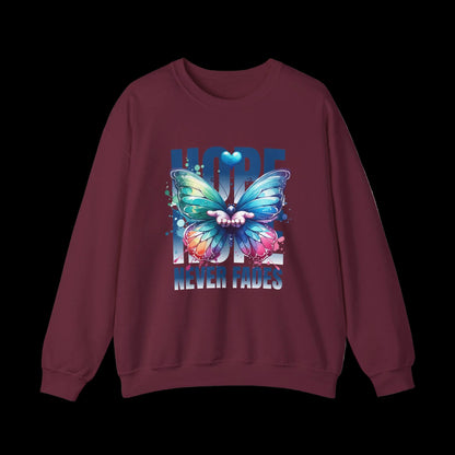 Hope Never Fades Crewneck — Butterfly Watercolour Sweatshirt | Premium Unisex