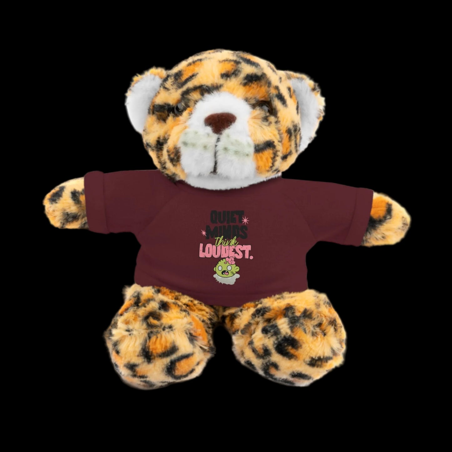 Quiet Minds Think Loudest Plushie — 8" Animal with Custom T-Shirt (Choose Your Animal)